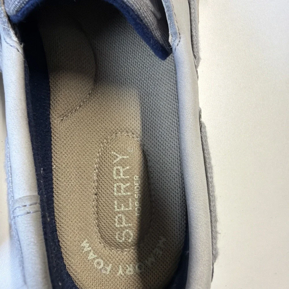 Sperry Top Sider Boat Shoes Womens 5 Gray‎ Angelfish Linen Slip-On STS83598
